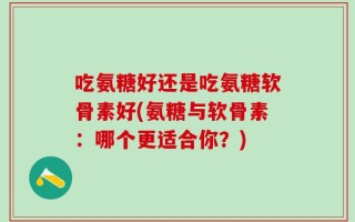 吃氨糖好还是吃氨糖软骨素好(氨糖与软骨素：哪个更适合你？)