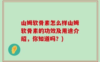 山姆软骨素怎么样山姆软骨素的功效及用途介绍，你知道吗？)