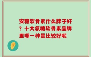 安糖软骨素什么牌子好？十大氨糖软骨素品牌里哪一种是比较好呢