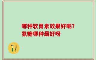 哪种软骨素效果好呢？氨糖哪种最好呀