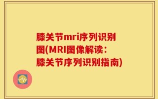 膝关节mri序列识别图(MRI图像解读：膝关节序列识别指南)