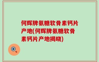 何辉牌氨糖软骨素钙片产地(何辉牌氨糖软骨素钙片产地揭晓)