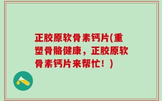 正胶原软骨素钙片(重塑骨骼健康，正胶原软骨素钙片来帮忙！)