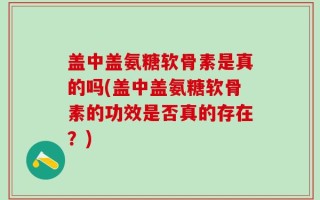 盖中盖氨糖软骨素是真的吗(盖中盖氨糖软骨素的功效是否真的存在？)
