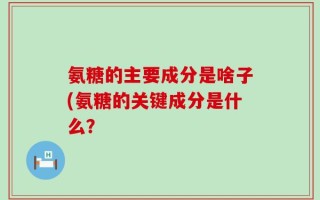 氨糖的主要成分是啥子(氨糖的关键成分是什么？