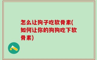怎么让狗子吃软骨素(如何让你的狗狗吃下软骨素)