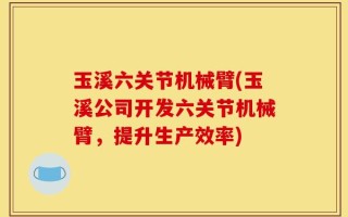 玉溪六关节机械臂(玉溪公司开发六关节机械臂，提升生产效率)