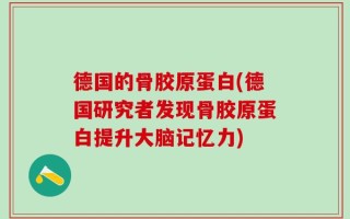 德国的骨胶原蛋白(德国研究者发现骨胶原蛋白提升大脑记忆力)