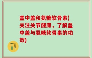 盖中盖和氨糖软骨素(关注关节健康，了解盖中盖与氨糖软骨素的功效)