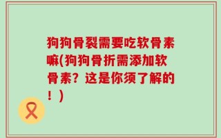 狗狗骨裂需要吃软骨素嘛(狗狗骨折需添加软骨素？这是你须了解的！)