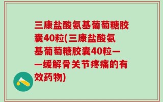 三康盐酸氨基葡萄糖胶囊40粒(三康盐酸氨基葡萄糖胶囊40粒——缓解骨关节疼痛的有效药物)