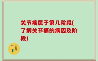 关节痛属于第几阶段(了解关节痛的病因及阶段)