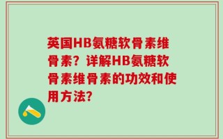 英国HB氨糖软骨素维骨素？详解HB氨糖软骨素维骨素的功效和使用方法？