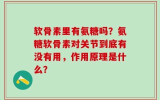 软骨素里有氨糖吗？氨糖软骨素对关节到底有没有用，作用原理是什么？