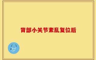 背部小关节紊乱复位后