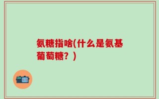 氨糖指啥(什么是氨基葡萄糖？)