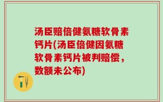 汤臣赔倍健氨糖软骨素钙片(汤臣倍健因氨糖软骨素钙片被判赔偿，数额未公布)