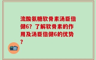 流酸氨糖软骨素汤臣倍健6？了解软骨素的作用及汤臣倍健6的优势？