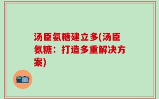 汤臣氨糖建立多(汤臣氨糖：打造多重解决方案)