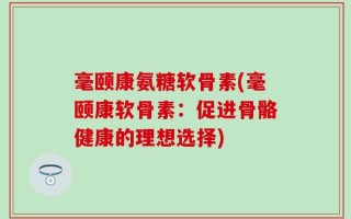 毫颐康氨糖软骨素(毫颐康软骨素：促进骨骼健康的理想选择)