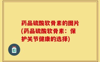 药品硫酸软骨素的图片(药品硫酸软骨素：保护关节健康的选择)