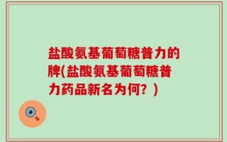 盐酸氨基葡萄糖普力的牌(盐酸氨基葡萄糖普力药品新名为何？)