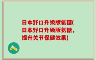 日本野口升级版氨糖(日本野口升级版氨糖，提升关节保健效果)