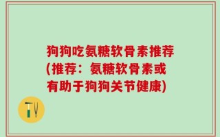 狗狗吃氨糖软骨素推荐(推荐：氨糖软骨素或有助于狗狗关节健康)