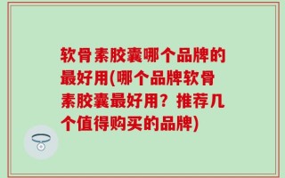 软骨素胶囊哪个品牌的最好用(哪个品牌软骨素胶囊最好用？推荐几个值得购买的品牌)