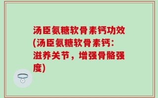 汤臣氨糖软骨素钙功效(汤臣氨糖软骨素钙：滋养关节，增强骨骼强度)