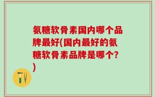 氨糖软骨素国内哪个品牌最好(国内最好的氨糖软骨素品牌是哪个？)