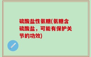 硫酸盐性氨糖(氨糖含硫酸盐，可能有保护关节的功效)