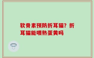 软骨素预防折耳猫？折耳猫能喂熟蛋黄吗