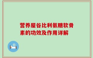 营养屋谷比利氨糖软骨素的功效及作用详解