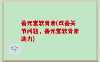 善元堂软骨素(改善关节问题，善元堂软骨素助力)