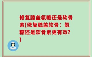 修复膝盖氨糖还是软骨素(修复膝盖软骨：氨糖还是软骨素更有效？)