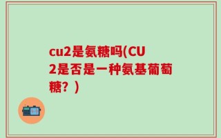 cu2是氨糖吗(CU2是否是一种氨基葡萄糖？)