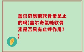 盖尔奇氨糖软骨素是止的吗(盖尔奇氨糖软骨素是否具有止疼作用？)
