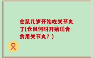 仓鼠几岁开始吃关节丸了(仓鼠何时开始适合食用关节丸？)