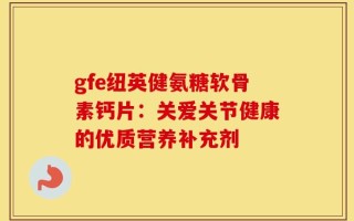 gfe纽英健氨糖软骨素钙片：关爱关节健康的优质营养补充剂