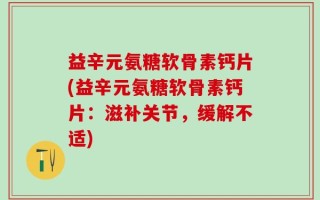 益辛元氨糖软骨素钙片(益辛元氨糖软骨素钙片：滋补关节，缓解不适)
