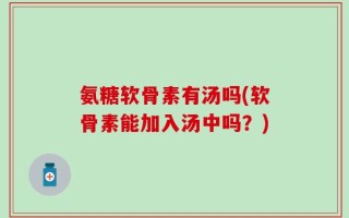 氨糖软骨素有汤吗(软骨素能加入汤中吗？)