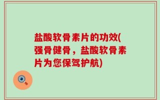 盐酸软骨素片的功效(强骨健骨，盐酸软骨素片为您保驾护航)