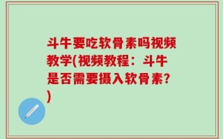斗牛要吃软骨素吗视频教学(视频教程：斗牛是否需要摄入软骨素？)