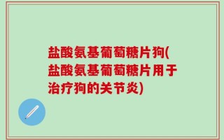 盐酸氨基葡萄糖片狗(盐酸氨基葡萄糖片用于治疗狗的关节炎)