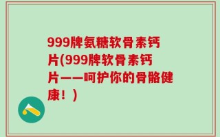999牌氨糖软骨素钙片(999牌软骨素钙片——呵护你的骨骼健康！)