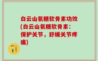 白云山氨糖软骨素功效(白云山氨糖软骨素：保护关节，舒缓关节疼痛)