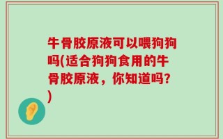 牛骨胶原液可以喂狗狗吗(适合狗狗食用的牛骨胶原液，你知道吗？)