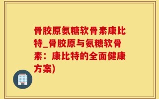 骨胶原氨糖软骨素康比特_骨胶原与氨糖软骨素：康比特的全面健康方案)