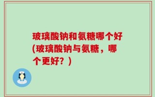 玻璃酸钠和氨糖哪个好(玻璃酸钠与氨糖，哪个更好？)